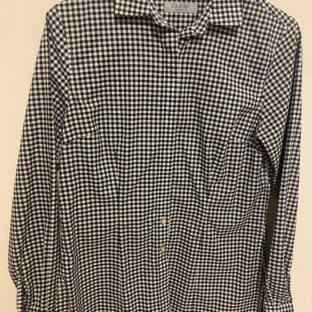 Women’s Oobe Black and White Checkered Shirt -Size Small